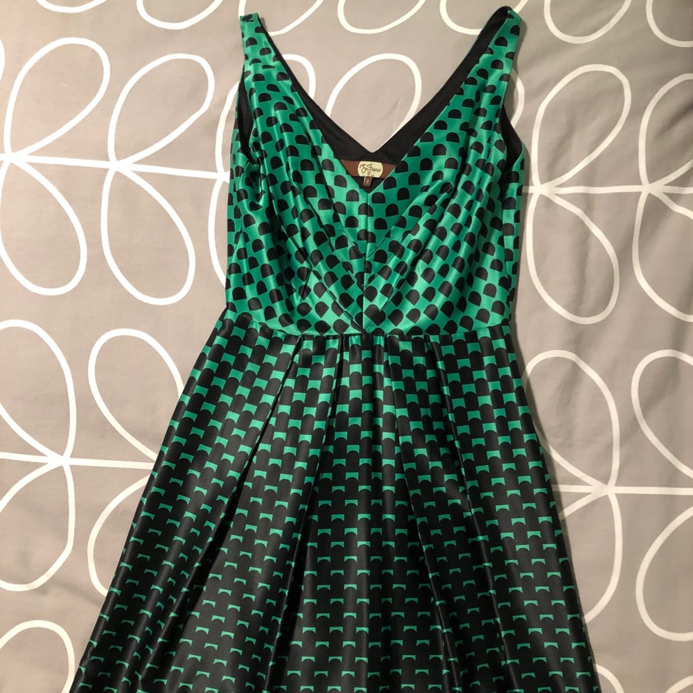 Eva Franco Anthropologie green dress SZ2